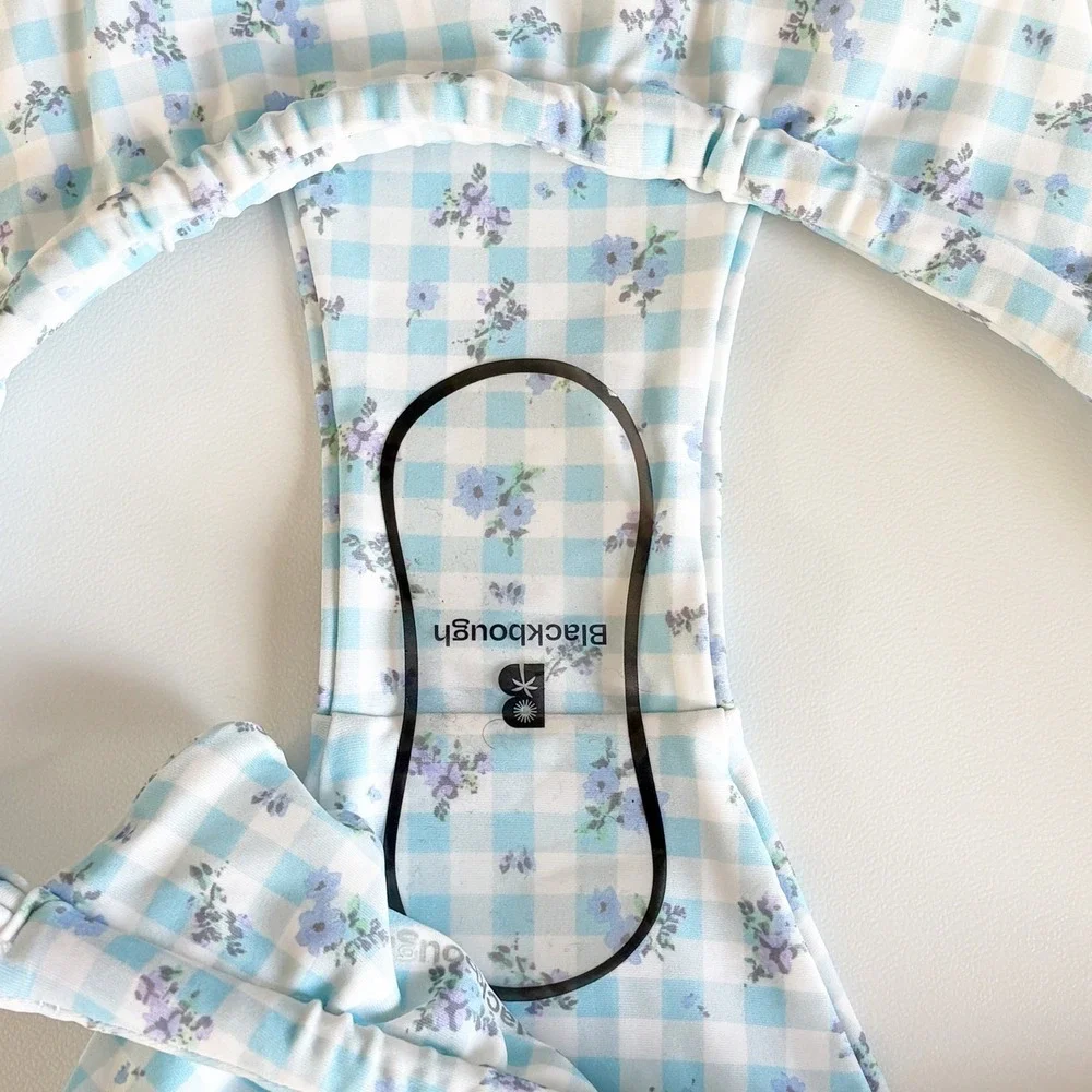 NWT Blackbough Womens Giana Ruched‎ Cheeky Gingham Floral Bikini Bottom Size XL
